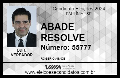 Candidato ABADE RESOLVE 2024 - PAULÍNIA - Eleições