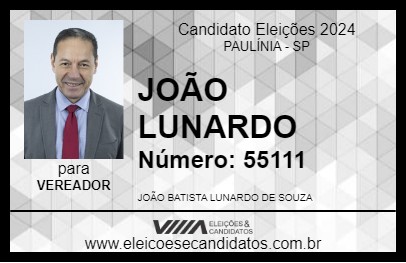 Candidato JOÃO LUNARDO 2024 - PAULÍNIA - Eleições