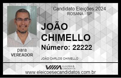 Candidato JOÃO CHIMELLO 2024 - ROSANA - Eleições