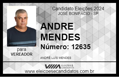 Candidato ANDRE MENDES 2024 - JOSÉ BONIFÁCIO - Eleições