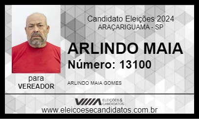 Candidato ARLINDO MAIA 2024 - ARAÇARIGUAMA - Eleições