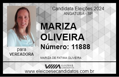 Candidato MARIZA OLIVEIRA 2024 - ANGATUBA - Eleições