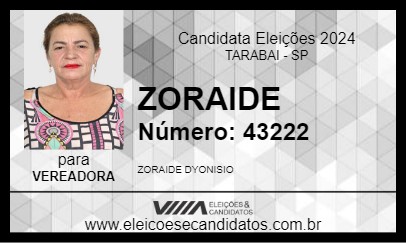 Candidato ZORAIDE 2024 - TARABAI - Eleições