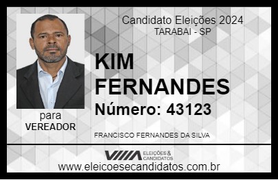 Candidato KIM FERNANDES 2024 - TARABAI - Eleições