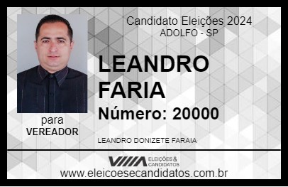 Candidato LEANDRO FARIA 2024 - ADOLFO - Eleições