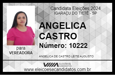 Candidato ANGELICA CASTRO 2024 - IGARAÇU DO TIETÊ - Eleições