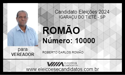 Candidato ROMÃO 2024 - IGARAÇU DO TIETÊ - Eleições