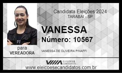 Candidato VANESSA 2024 - TARABAI - Eleições