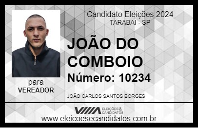 Candidato JOÃO DO COMBOIO 2024 - TARABAI - Eleições