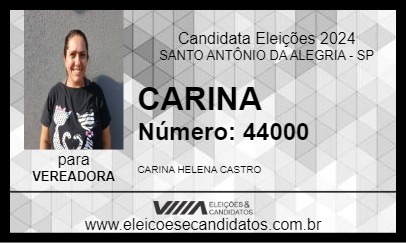 Candidato CARINA 2024 - SANTO ANTÔNIO DA ALEGRIA - Eleições