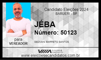 Candidato JÉBA 2024 - BARUERI - Eleições