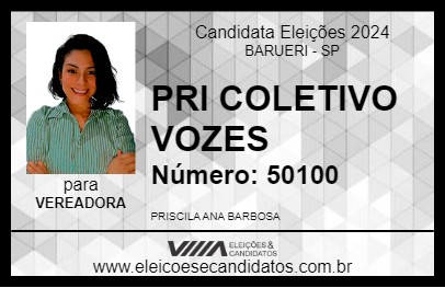 Candidato PRI COLETIVO VOZES 2024 - BARUERI - Eleições