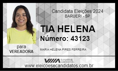 Candidato TIA HELENA 2024 - BARUERI - Eleições