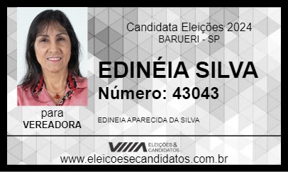 Candidato EDINÉIA SILVA 2024 - BARUERI - Eleições