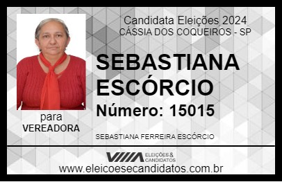 Candidato SEBASTIANA ESCÓRCIO 2024 - CÁSSIA DOS COQUEIROS - Eleições