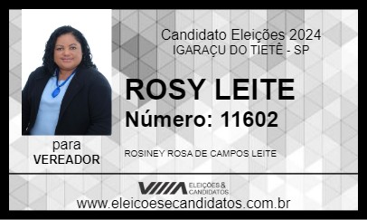 Candidato ROSY LEITE 2024 - IGARAÇU DO TIETÊ - Eleições