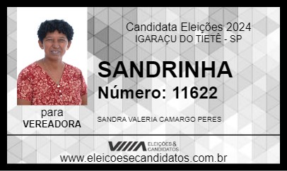 Candidato SANDRINHA 2024 - IGARAÇU DO TIETÊ - Eleições