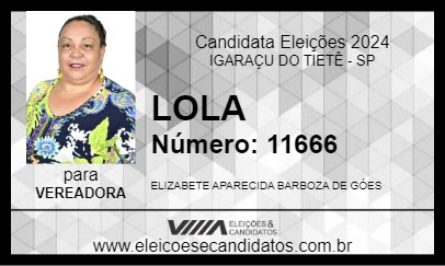 Candidato LOLA 2024 - IGARAÇU DO TIETÊ - Eleições