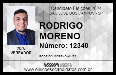 Candidato RODRIGO MORENO 2024 - SÃO JOSÉ DOS CAMPOS - Eleições