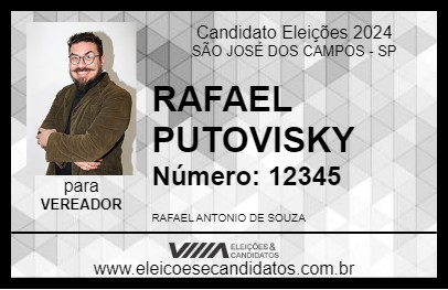 Candidato RAFAEL PUTOVISKY 2024 - SÃO JOSÉ DOS CAMPOS - Eleições