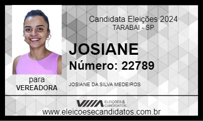 Candidato JOSIANE 2024 - TARABAI - Eleições