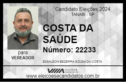 Candidato COSTA DA SAÚDE  2024 - TANABI - Eleições