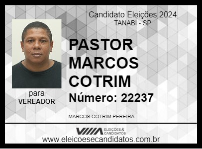 Candidato PASTOR MARCOS COTRIM 2024 - TANABI - Eleições