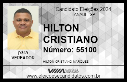 Candidato HILTON CRISTIANO 2024 - TANABI - Eleições