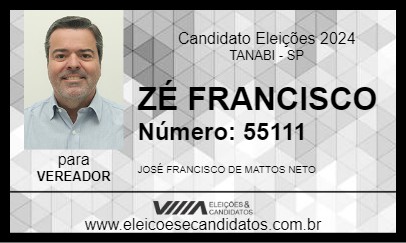 Candidato ZÉ FRANCISCO 2024 - TANABI - Eleições