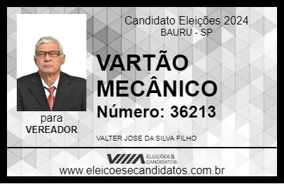 Candidato VARTÃO MECÂNICO 2024 - BAURU - Eleições