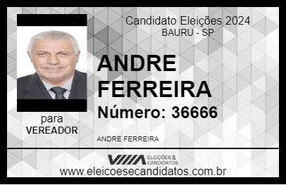 Candidato ANDRE FERREIRA 2024 - BAURU - Eleições