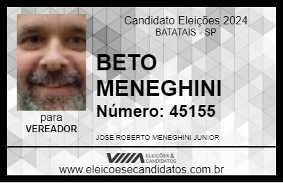 Candidato BETO MENEGHINI 2024 - BATATAIS - Eleições