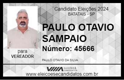 Candidato PAULO OTAVIO SAMPAIO 2024 - BATATAIS - Eleições