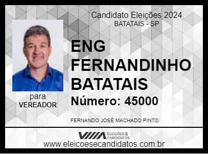 Candidato ENG FERNANDINHO BATATAIS 2024 - BATATAIS - Eleições