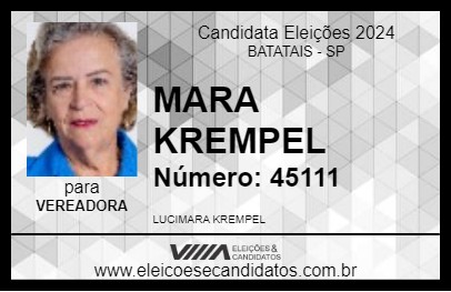 Candidato MARA KREMPEL 2024 - BATATAIS - Eleições