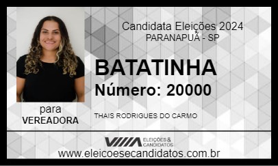 Candidato BATATINHA 2024 - PARANAPUÃ - Eleições