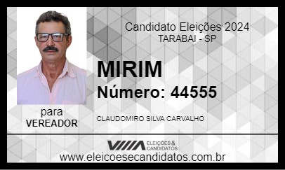 Candidato MIRIM 2024 - TARABAI - Eleições