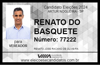 Candidato RENATO DO BASQUETE 2024 - ARTUR NOGUEIRA - Eleições