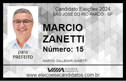 Candidato MARCIO ZANETTI 2024 - SÃO JOSÉ DO RIO PARDO - Eleições