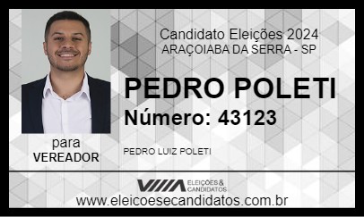 Candidato PEDRO POLETI 2024 - ARAÇOIABA DA SERRA - Eleições