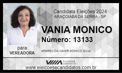 Candidato DONA VÂNIA 2024 - ARAÇOIABA DA SERRA - Eleições