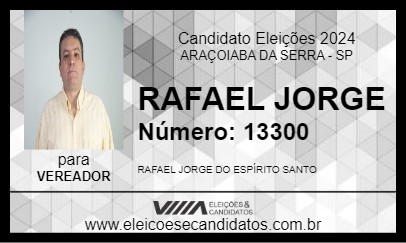 Candidato RAFAEL JORGE  2024 - ARAÇOIABA DA SERRA - Eleições