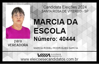 Candidato MARCIA DA ESCOLA 2024 - SANTA ROSA DE VITERBO - Eleições