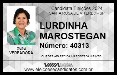 Candidato LURDINHA MAROSTEGAN 2024 - SANTA ROSA DE VITERBO - Eleições