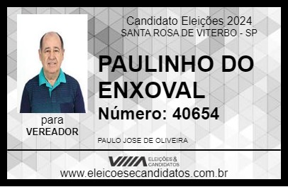 Candidato PAULINHO DO ENXOVAL 2024 - SANTA ROSA DE VITERBO - Eleições