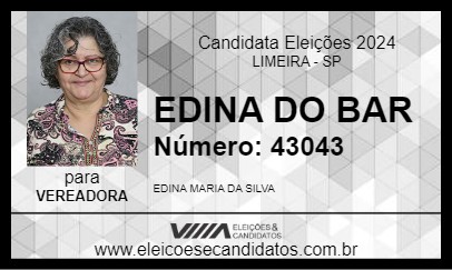 Candidato EDINA DO BAR 2024 - LIMEIRA - Eleições