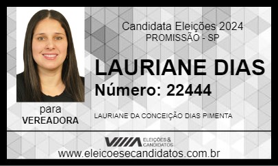 Candidato LAURIANE DIAS 2024 - PROMISSÃO - Eleições