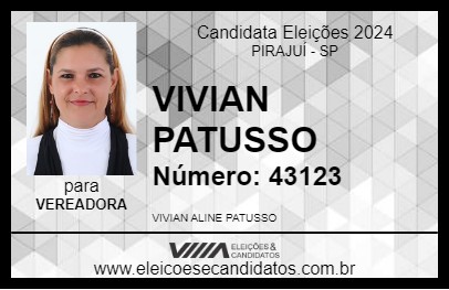 Candidato VIVIAN PATUSSO 2024 - PIRAJUÍ - Eleições