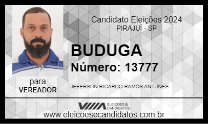 Candidato BUDUGA 2024 - PIRAJUÍ - Eleições