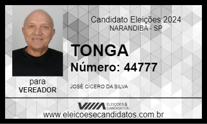 Candidato TONGA 2024 - NARANDIBA - Eleições